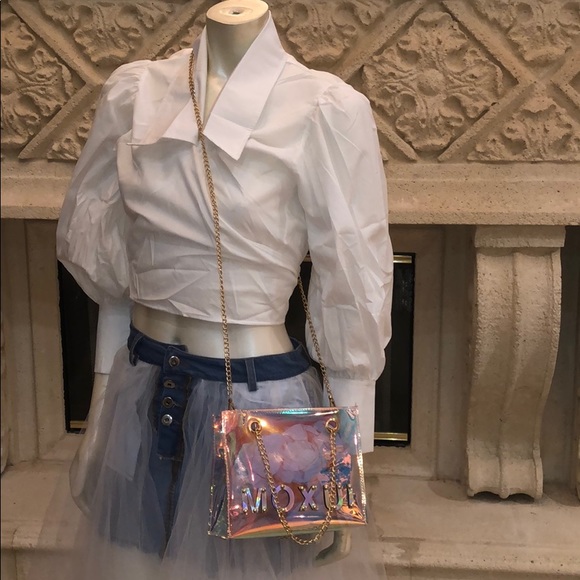 Trendy Iridescent/Hologram Tote/Crossbody Handbag - Picture 5 of 8